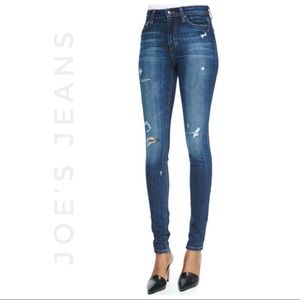 JOE’S JEANS high rise skinny fit distressed riri